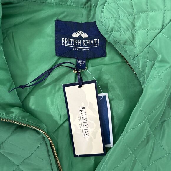 British Khaki Quilted Vest Womens S Green Light Festival Layer Utility Chic‎ - Picture 5 of 7